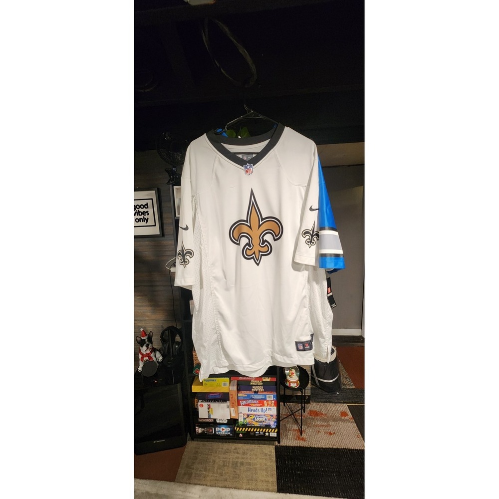 Nike White New Orleans Saints Men's Jersey with Gold & Black Logo